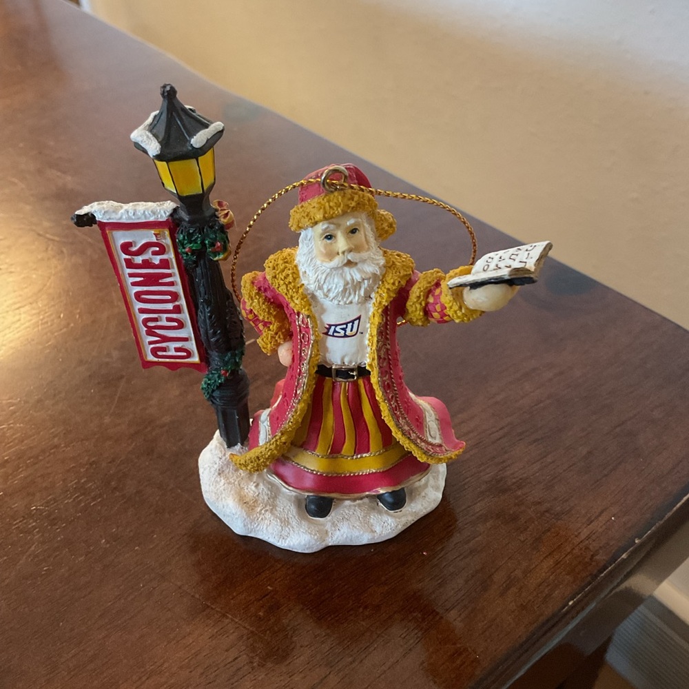 Iowa State University The Memory Company Fight Song Santa Ornament Cyclones 2004